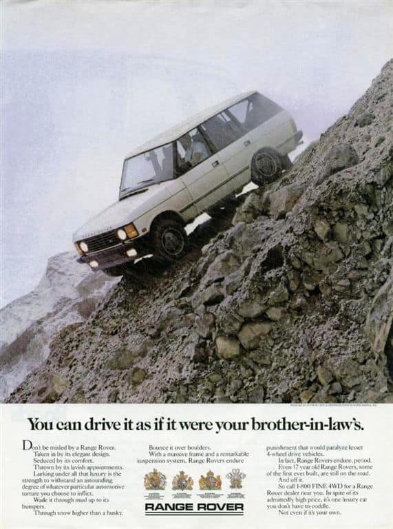 esempio copywriting pratico range rover