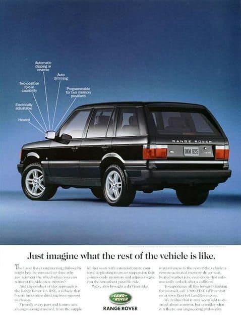 specificità - sales letter ranger rover - lettera di vendita di una multinazionale