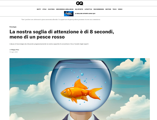 articolo sulla nostra capacità di attenzione
